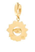 Enamel Blossoming Eye Charm, 18k Yellow Gold & Diamonds